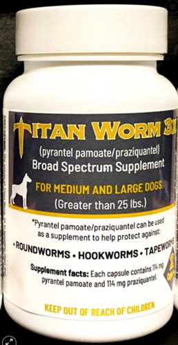 Titan Worm 3x Capsules For Large Dog Over 25 lb