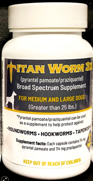 Titan Worm 3x Capsules For Large Dog Over 25 lb