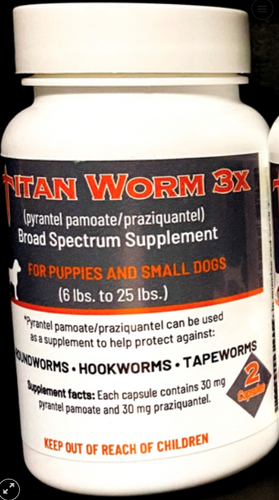 Titan Worm 3x Capsules Small Dog 6-25 lb